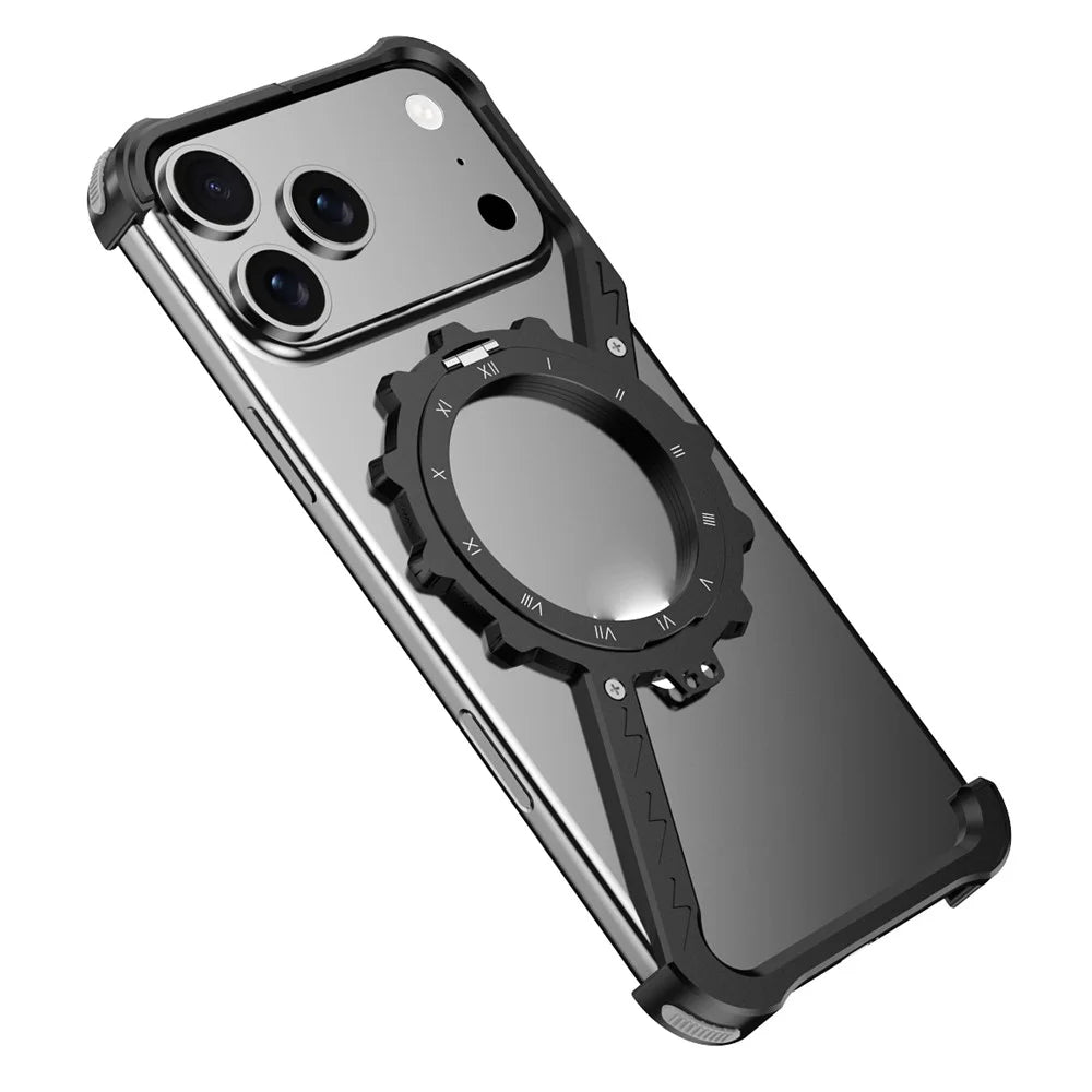For iPhone 17 Pro Max Kickstand Case Compatible with MagSafe Z Shape Bumper Phone Cover - Black - 1