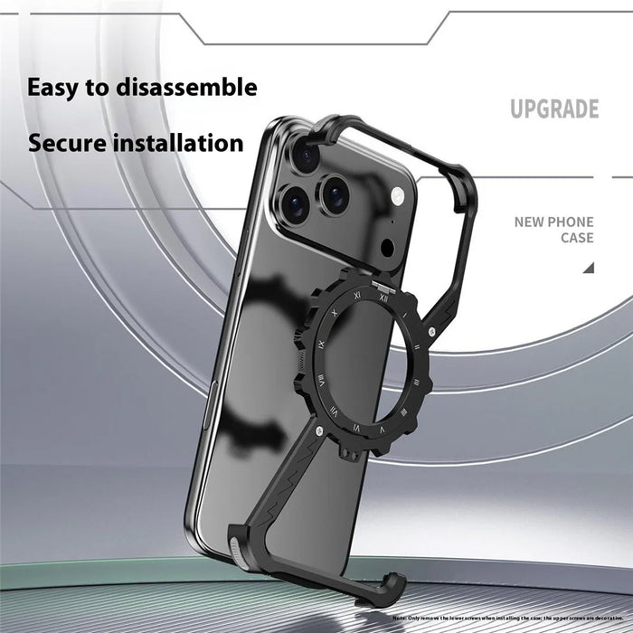 For iPhone 17 Pro Max Kickstand Case Compatible with MagSafe Z Shape Bumper Phone Cover - Black - 3