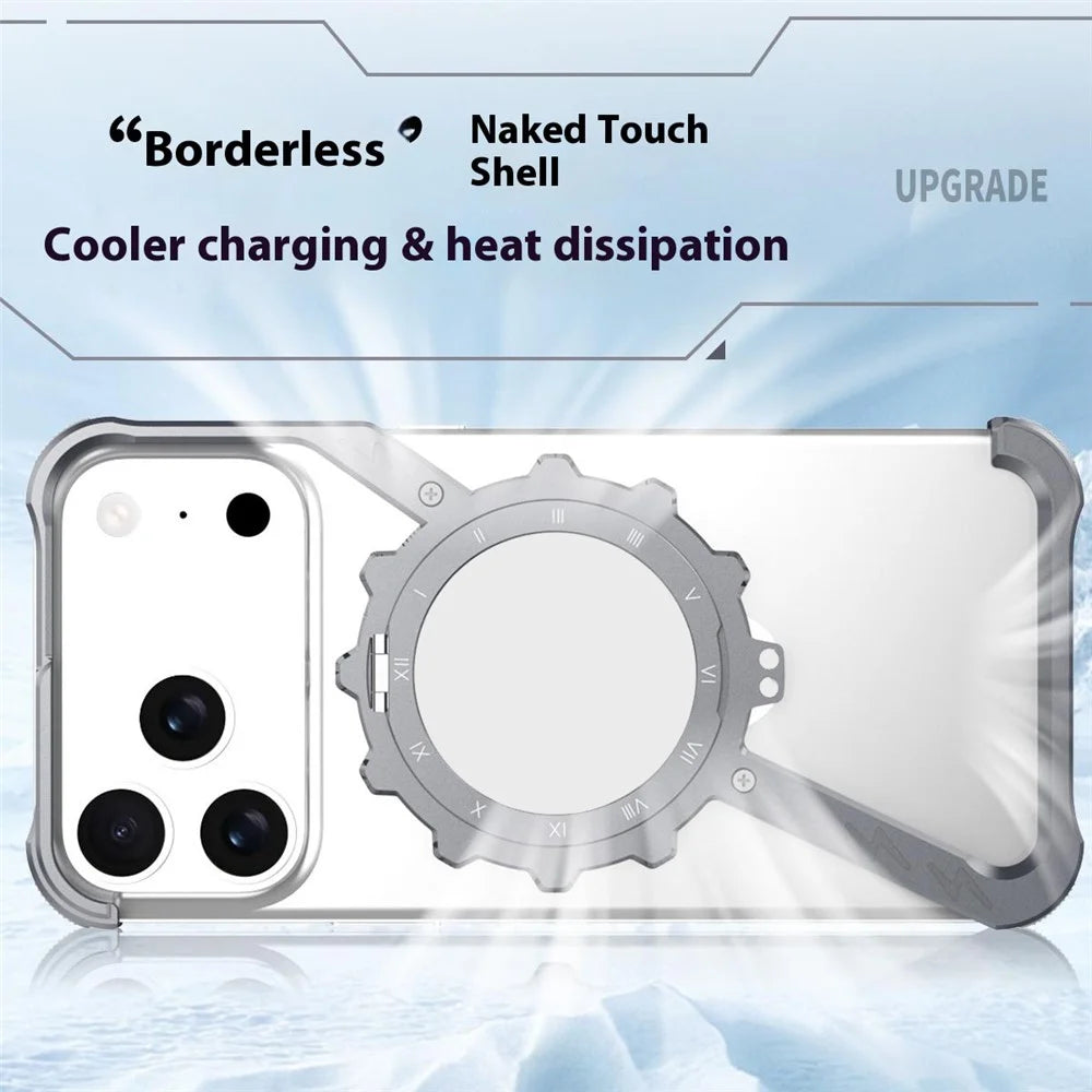 For iPhone 17 Pro Kickstand Case Compatible with MagSafe Z Shape Bumper Phone Cover - Silver - 6