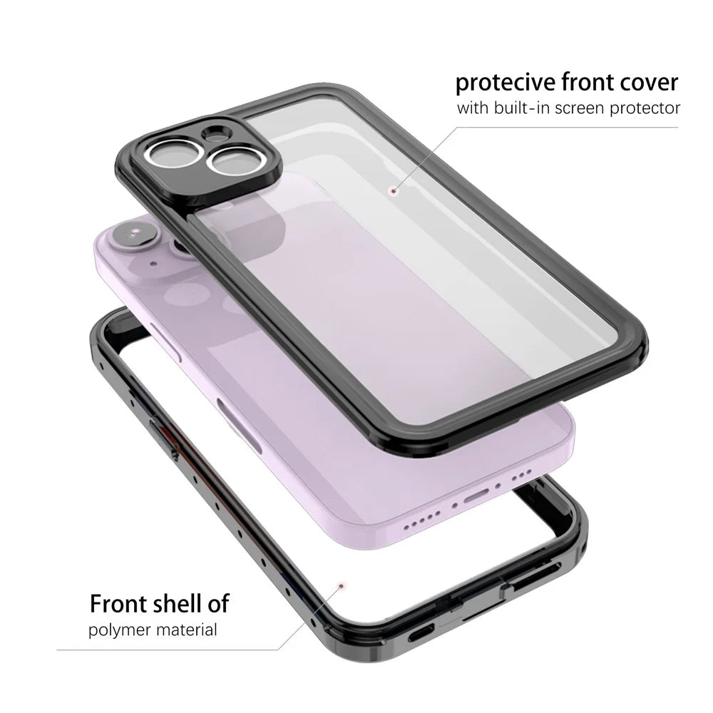 REDPEPPER PRO Series for iPhone 14 Plus IP68 Waterproof Anti-drop Transparent Phone Case Full Protection Smartphone Cover - 2