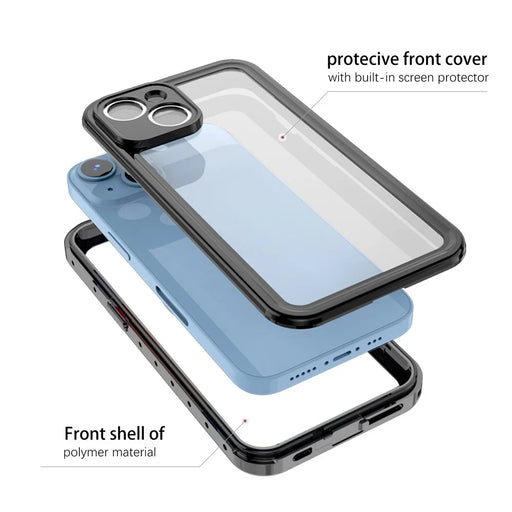 REDPEPPER PRO Series IP68 Waterproof Phone Case for iPhone 14, Full Protection Scratch-resistant Transparent Anti-dust Smartphone Cover - 2