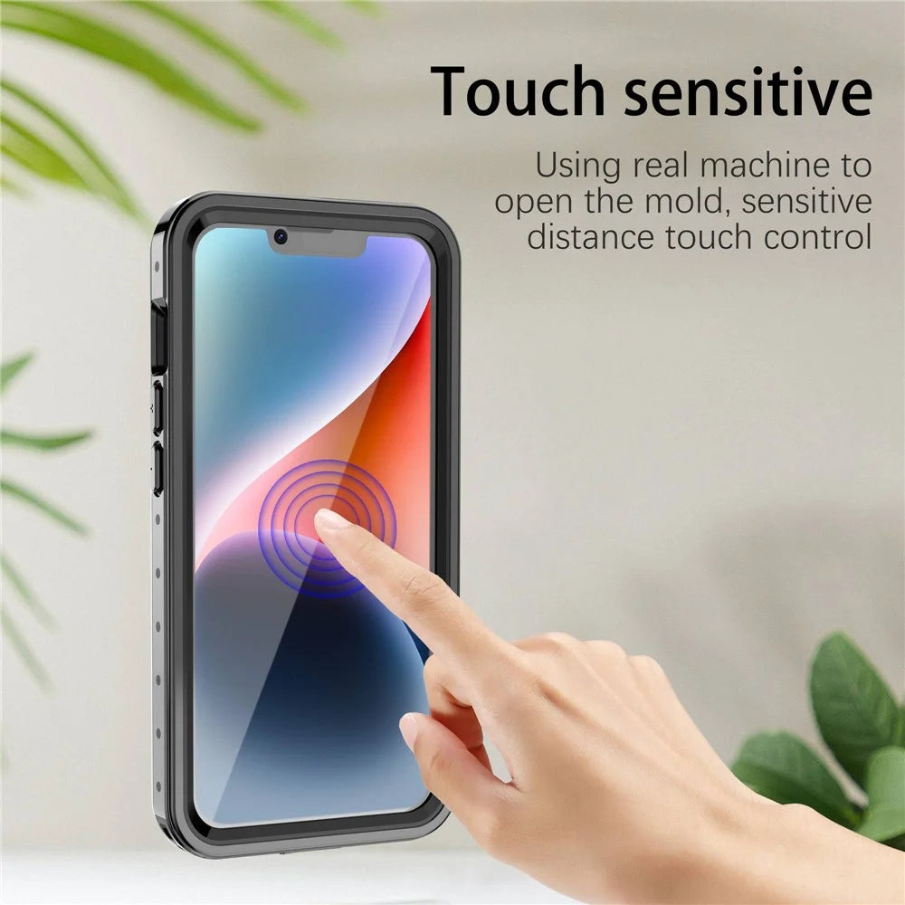 REDPEPPER PRO Series IP68 Waterproof Phone Case for iPhone 14, Full Protection Scratch-resistant Transparent Anti-dust Smartphone Cover - 3