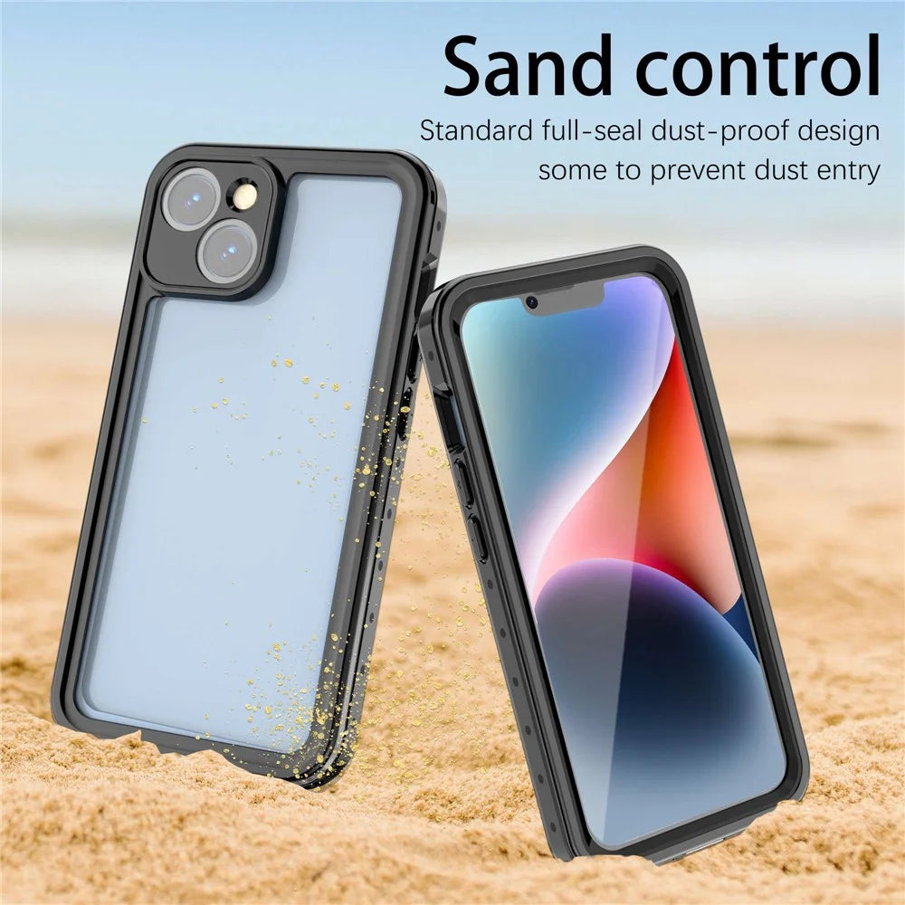 REDPEPPER PRO Series IP68 Waterproof Phone Case for iPhone 14, Full Protection Scratch-resistant Transparent Anti-dust Smartphone Cover - 4