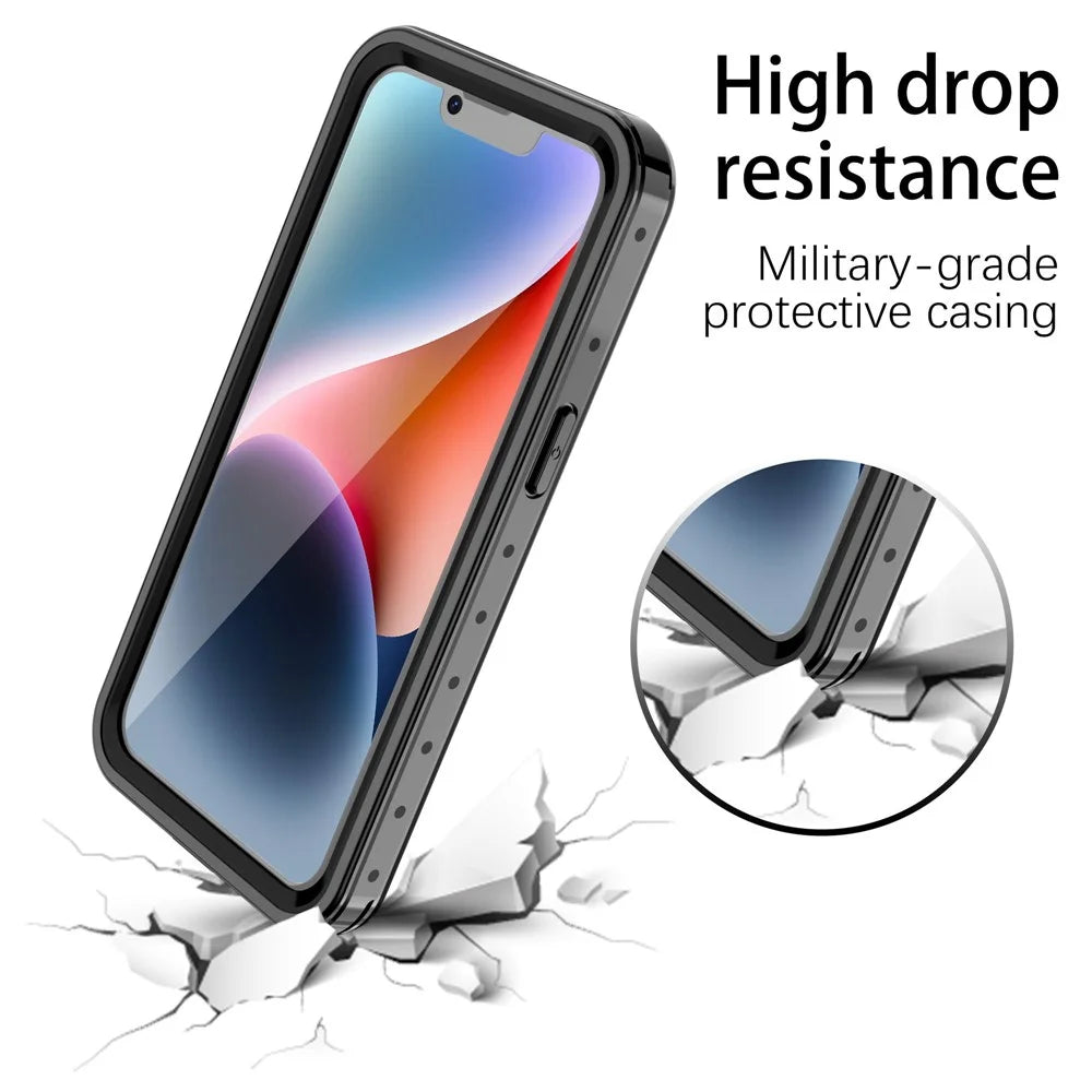 REDPEPPER PRO Series IP68 Waterproof Phone Case for iPhone 14, Full Protection Scratch-resistant Transparent Anti-dust Smartphone Cover - 5