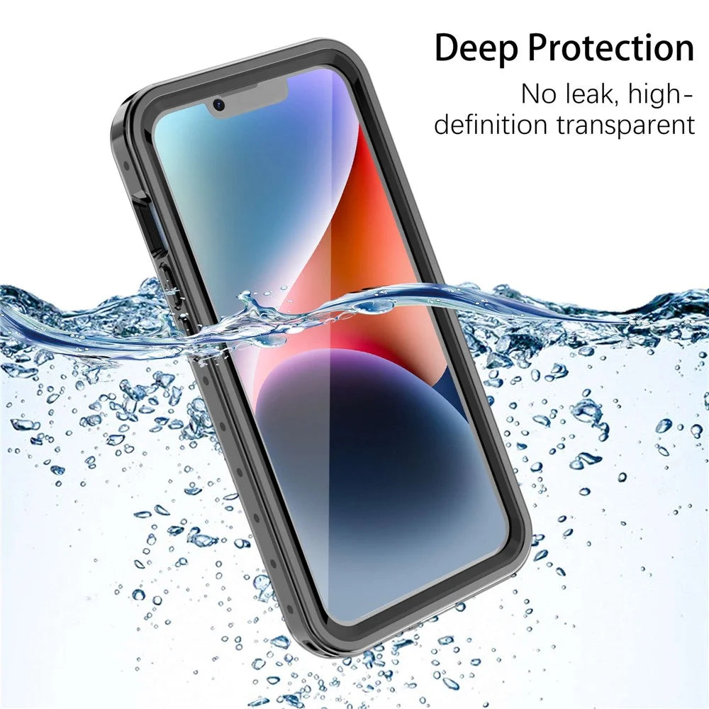 REDPEPPER PRO Series IP68 Waterproof Phone Case for iPhone 14, Full Protection Scratch-resistant Transparent Anti-dust Smartphone Cover - 6
