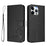 For iPhone 16 Pro Max Case Panda Imprint RFID Blocking Wallet Leather Phone Cover with Wrist Strap - Black - 1