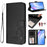 For iPhone 16 Pro Max Case Panda Imprint RFID Blocking Wallet Leather Phone Cover with Wrist Strap - Black - 2