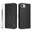 For iPhone 17e / 16e Case Panda Imprint RFID Blocking Wallet Leather Phone Cover with Wrist Strap - Black - 1