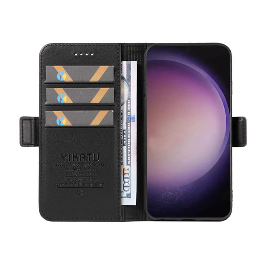 YIKATU For Samsung Galaxy S24 Ultra Wallet Phone Case  YK-003 Leather Stand Cover -  Black - 2