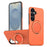 For Samsung Galaxy S24 / Galaxy S25 Magnetic Case Rotating Kickstand TPU + PC Phone Cover - Orange - 1