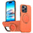 For iPhone 14 Pro Max Magnetic Case Rotating Kickstand TPU + PC Phone Cover - Orange - 1