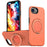 For iPhone 17e / 16e Magnetic Case Rotating Kickstand TPU + PC Phone Cover - Orange - 1