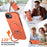 For iPhone 17e / 16e Magnetic Case Rotating Kickstand TPU + PC Phone Cover - Orange - 7