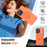 For iPhone 15 Pro Magnetic Case Rotating Kickstand TPU + PC Phone Cover - Orange - 3