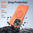 For iPhone 15 Pro Magnetic Case Rotating Kickstand TPU + PC Phone Cover - Orange - 4