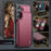 CASEME For Samsung Galaxy S25 FE Case with RFID Blocking 5 Card Slots  C22 Leather Back Cover - Red - 4
