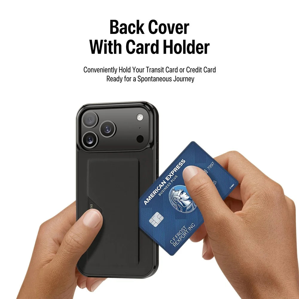 DUX DUCIS Pocard Series For iPhone 17 Pro Max Case Card Holder Leather + PC + TPU Phone Cover - 6