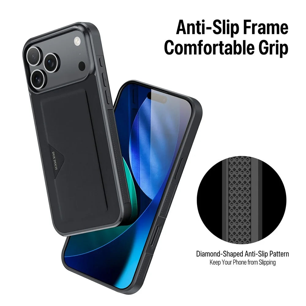 DUX DUCIS Pocard Series For iPhone 17 Pro Max Case Card Holder Leather + PC + TPU Phone Cover - 7
