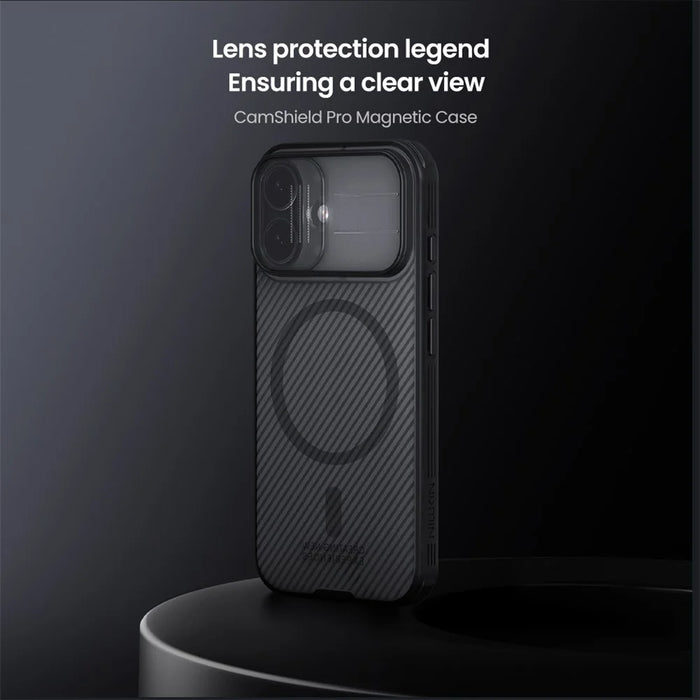 NILLKIN Camshield Pro Magnetic Series For iPhone 17 Case TPU + PC Clear Black Phone Cover with Camera Slider - 6