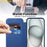 AMORUS For iPhone 13 Case Compatible with MagSafe RFID Blocking Card Holder Leather Phone Cover - Sapphire - 5