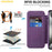 AMORUS For iPhone 13 Pro Max Case Compatible with MagSafe RFID Blocking Card Holder Leather Phone Cover - Dark Purple - 4