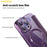 AMORUS For iPhone 15 Pro Max Case Compatible with MagSafe RFID Blocking Card Holder Leather Phone Cover - Dark Purple - 6