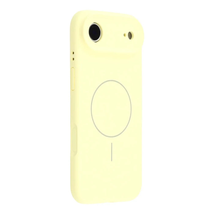 For iPhone Air Case Compatible with MagSafe Liquid Silicone + PC Phone Cover with Camera Touch Control Button - Light Yellow - 1