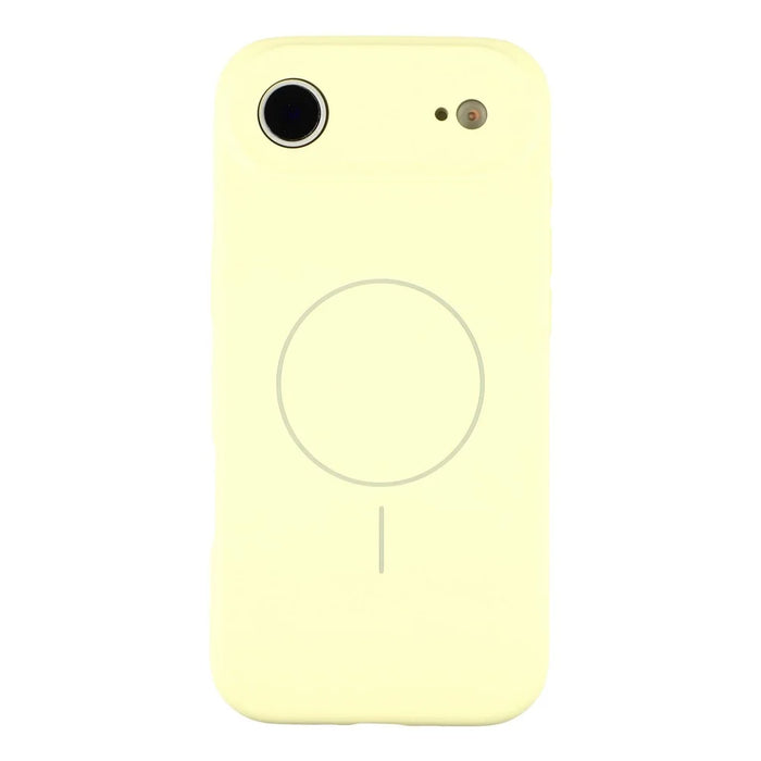 For iPhone Air Case Compatible with MagSafe Liquid Silicone + PC Phone Cover with Camera Touch Control Button - Light Yellow - 3