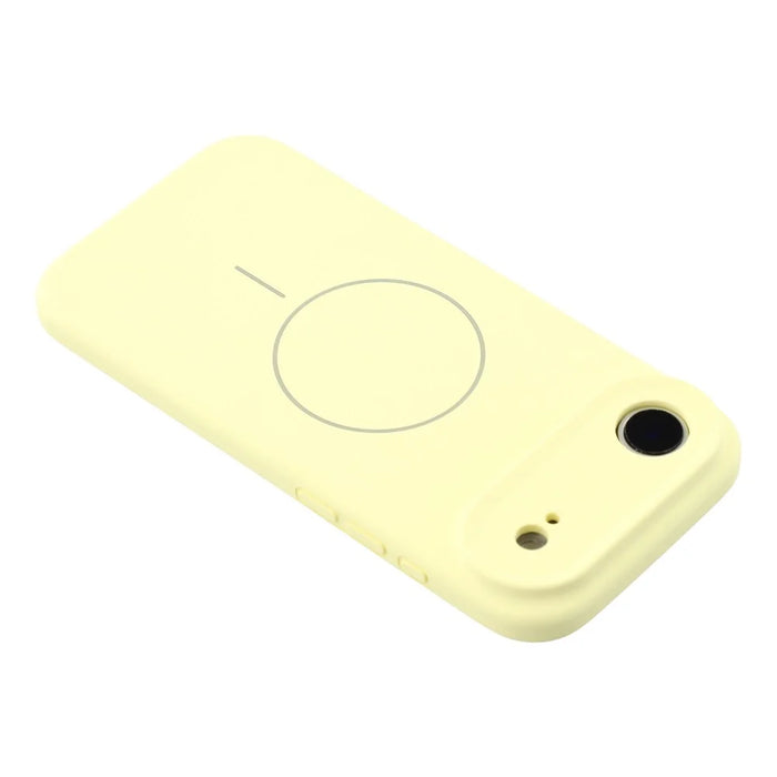 For iPhone Air Case Compatible with MagSafe Liquid Silicone + PC Phone Cover with Camera Touch Control Button - Light Yellow - 5