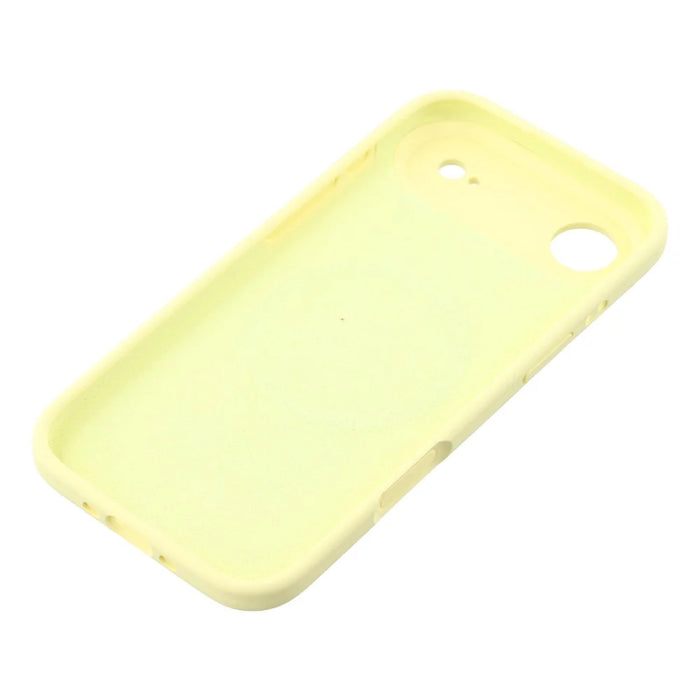 For iPhone Air Case Compatible with MagSafe Liquid Silicone + PC Phone Cover with Camera Touch Control Button - Light Yellow - 6
