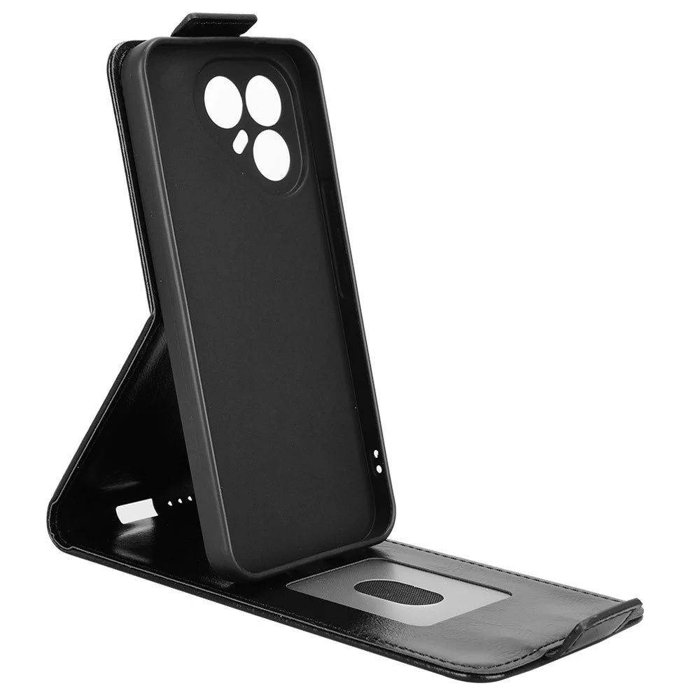 For TECNO Pova 7 Ultra 5G Stand Case Magnetic Clasp Vertical Flip Leather Phone Cover with Card Holder - Black - 2