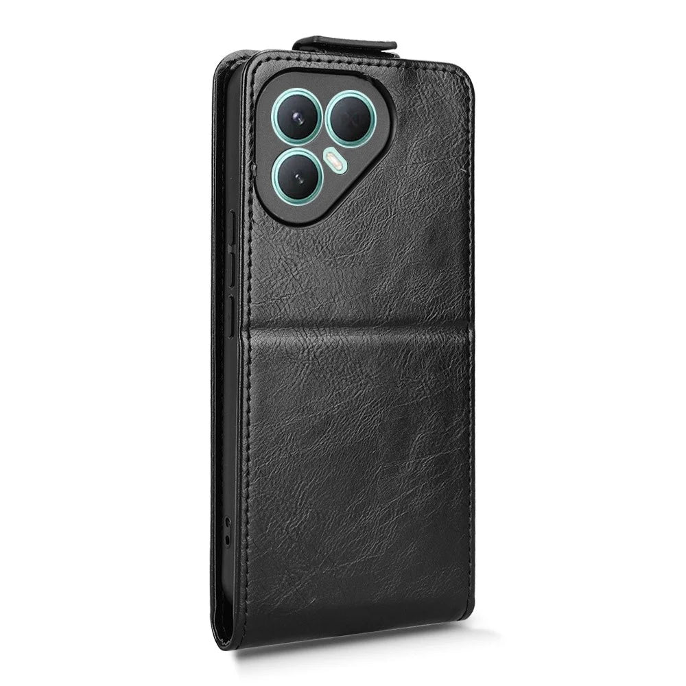 For TECNO Pova 7 Ultra 5G Stand Case Magnetic Clasp Vertical Flip Leather Phone Cover with Card Holder - Black - 7
