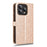 For Cubot A40 Wallet Case Dot Pattern Imprint PU Leather Phone Cover with Wrist Strap - Rose Gold - 6