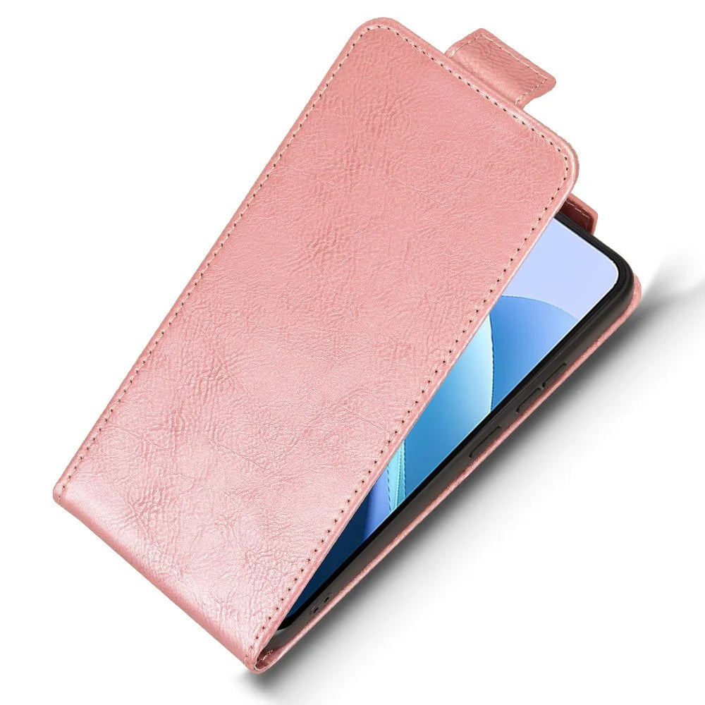 For Cubot A40 Stand Case Magnetic Clasp Vertical Flip Leather Phone Cover with Card Holder - Rose Gold - 4