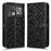 For Cubot P90 Wallet Case Dot Pattern Imprint PU Leather Phone Cover with Wrist Strap - Black - 1