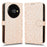 For Oukitel C59 Pro  /  C59 Wallet Case Dot Pattern Imprint PU Leather Phone Cover with Wrist Strap - Rose Gold - 1