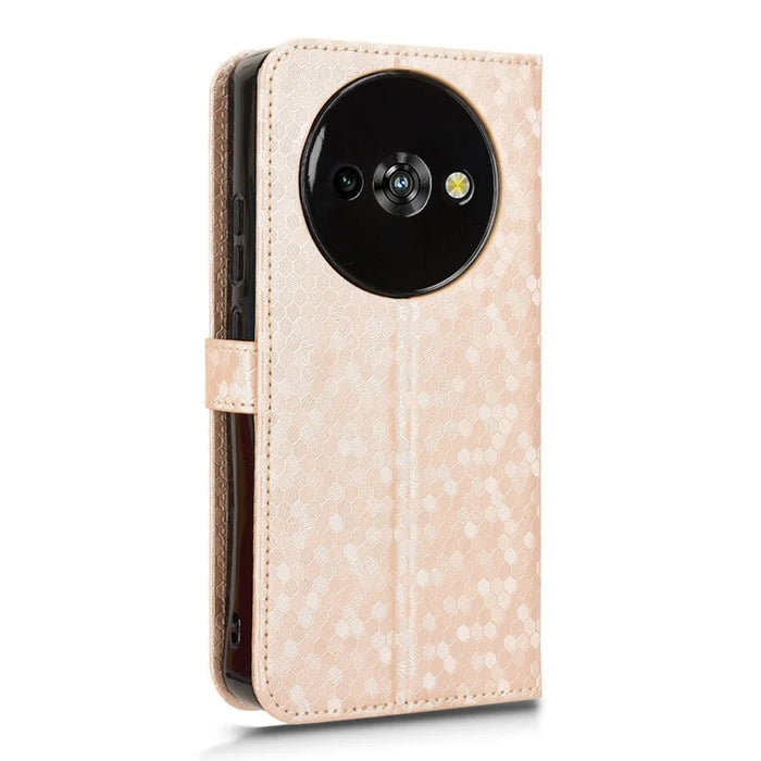 For Oukitel C59 Pro  /  C59 Wallet Case Dot Pattern Imprint PU Leather Phone Cover with Wrist Strap - Rose Gold - 6