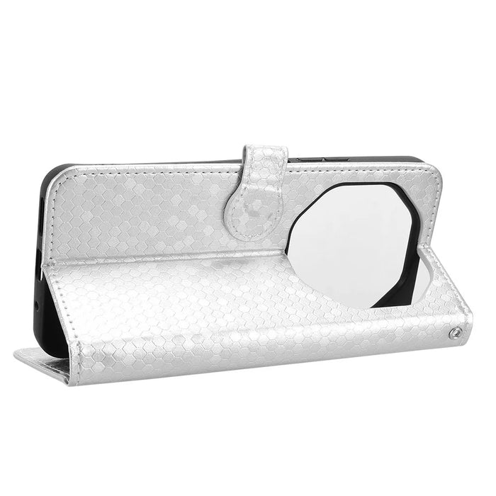 For Umidigi G100 Pro 4G  /  G100 5G Wallet Case Dot Pattern Imprint PU Leather Phone Cover with Wrist Strap - Silver - 3