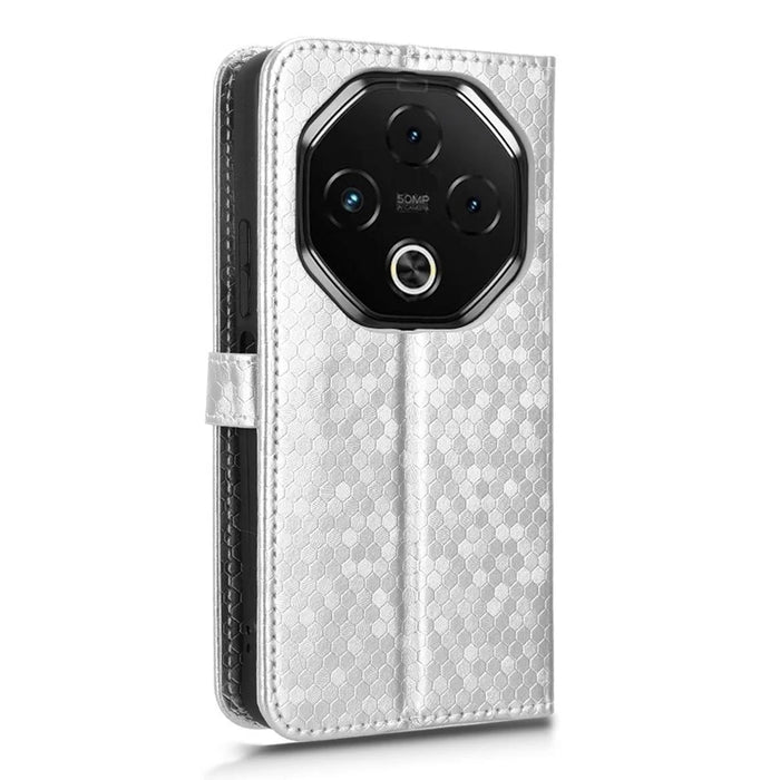 For Umidigi G100 Pro 4G  /  G100 5G Wallet Case Dot Pattern Imprint PU Leather Phone Cover with Wrist Strap - Silver - 6