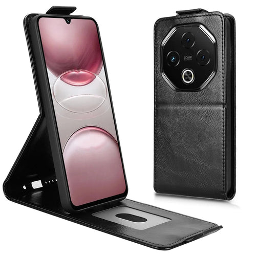 For Umidigi G100 Pro 4G  /  G100 5G Stand Case Magnetic Clasp Vertical Flip Leather Phone Cover with Card Holder - Black - 1