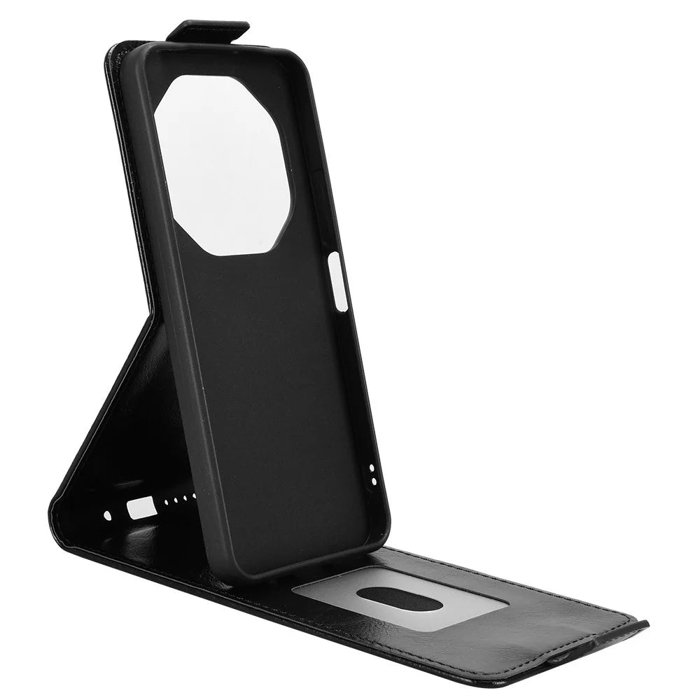 For Umidigi G100 Pro 4G  /  G100 5G Stand Case Magnetic Clasp Vertical Flip Leather Phone Cover with Card Holder - Black - 3