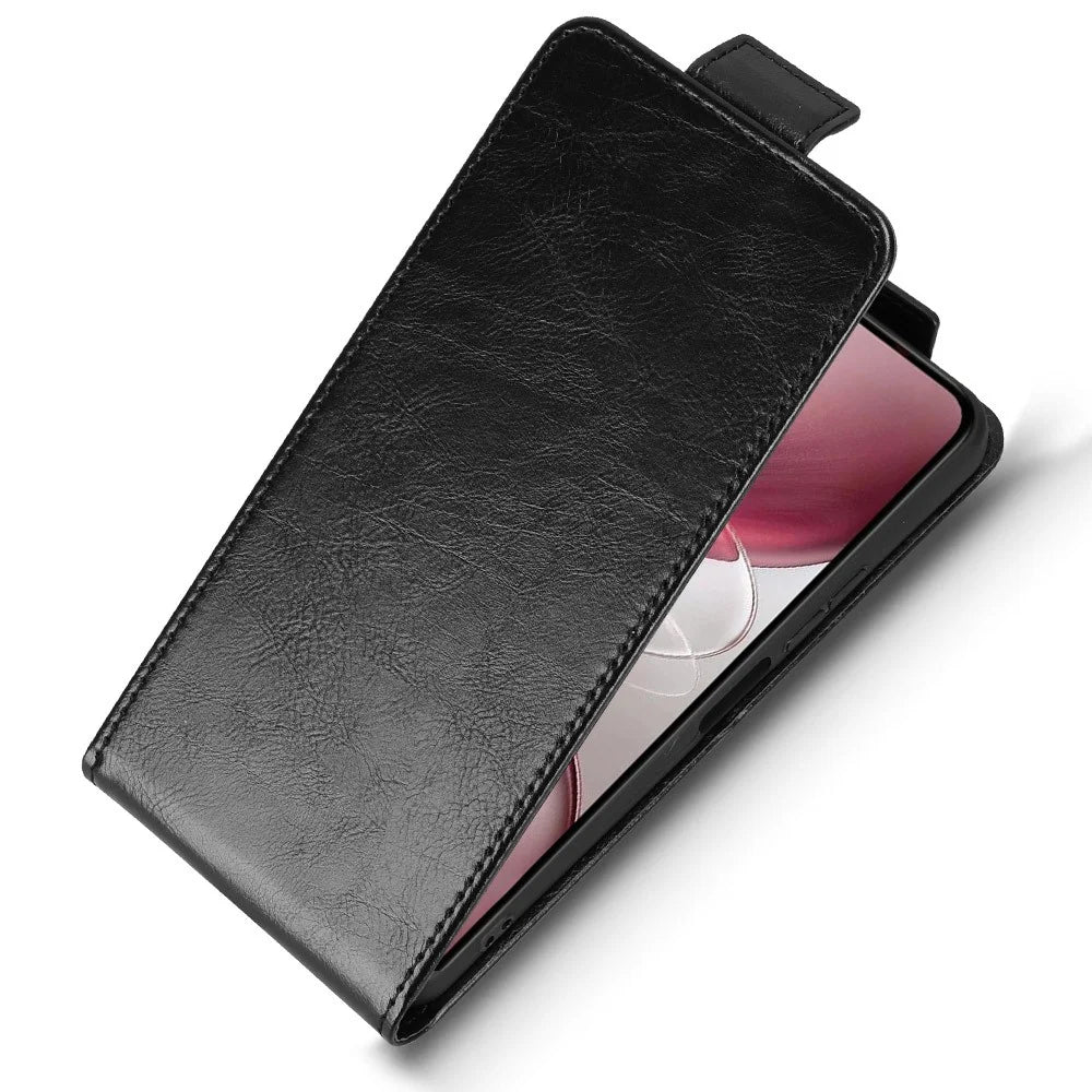 For Umidigi G100 Pro 4G  /  G100 5G Stand Case Magnetic Clasp Vertical Flip Leather Phone Cover with Card Holder - Black - 4