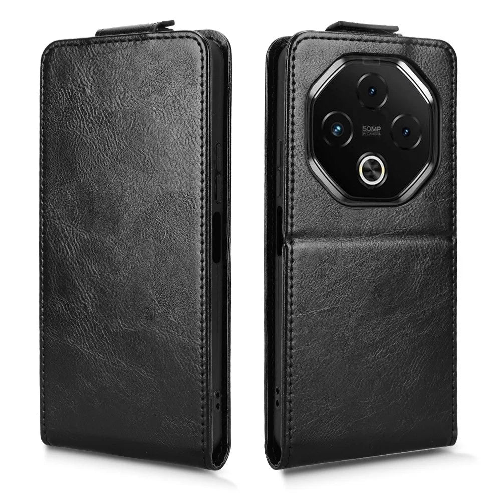 For Umidigi G100 Pro 4G  /  G100 5G Stand Case Magnetic Clasp Vertical Flip Leather Phone Cover with Card Holder - Black - 5