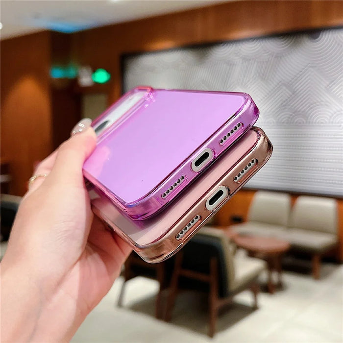 For iPhone 18 Pro Max / 17 Pro Max Case TPU + PC Shockproof Phone Back Cover with Orange Camera Edge - Transparent Black - 5