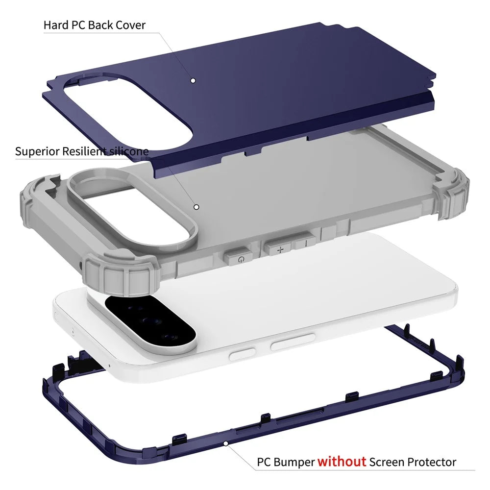 For Google Pixel 10 Pro XL Case Shockproof PC + TPU Phone Back Cover - Navy Blue - 5