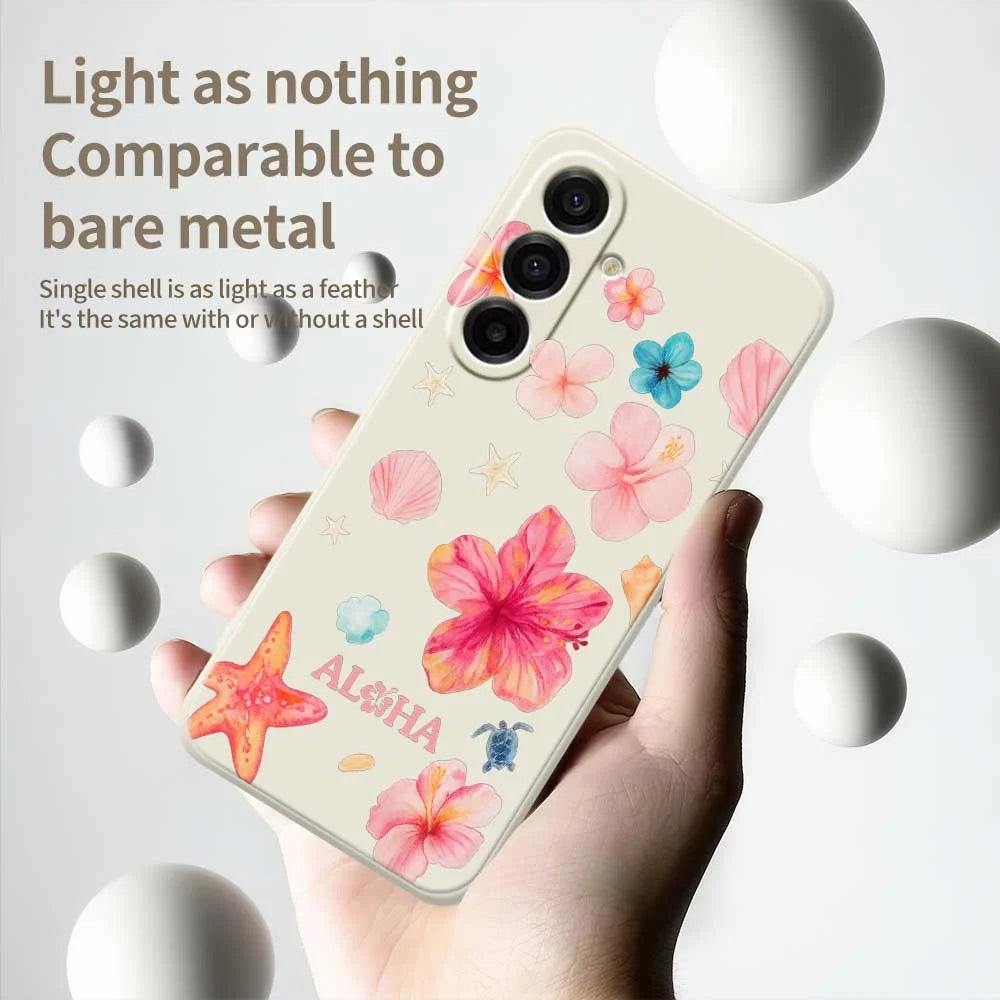 For Samsung Galaxy A18 5G / A18 4G / A17 5G / A17 4G Case Flower Pattern Printing Straight Edge TPU Phone Back Cover - Beige - 4