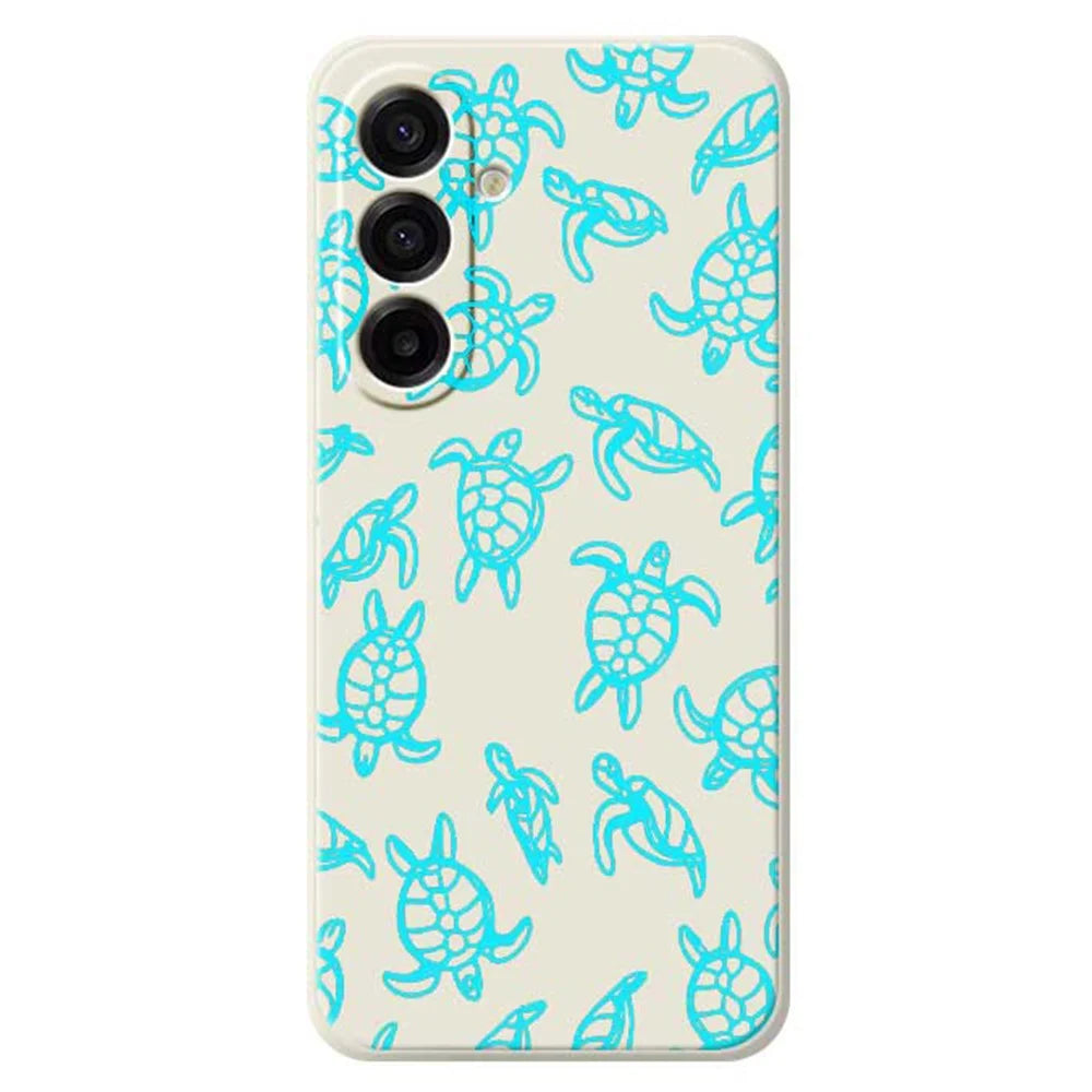 For Samsung Galaxy A18 5G / A18 4G / A17 5G / A17 4G Case Tortoise Pattern Printing Straight Edge TPU Phone Back Cover - Beige - 1