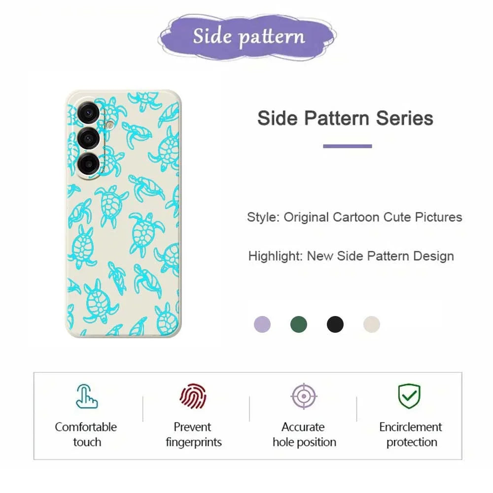 For Samsung Galaxy A18 5G / A18 4G / A17 5G / A17 4G Case Tortoise Pattern Printing Straight Edge TPU Phone Back Cover - Beige - 2