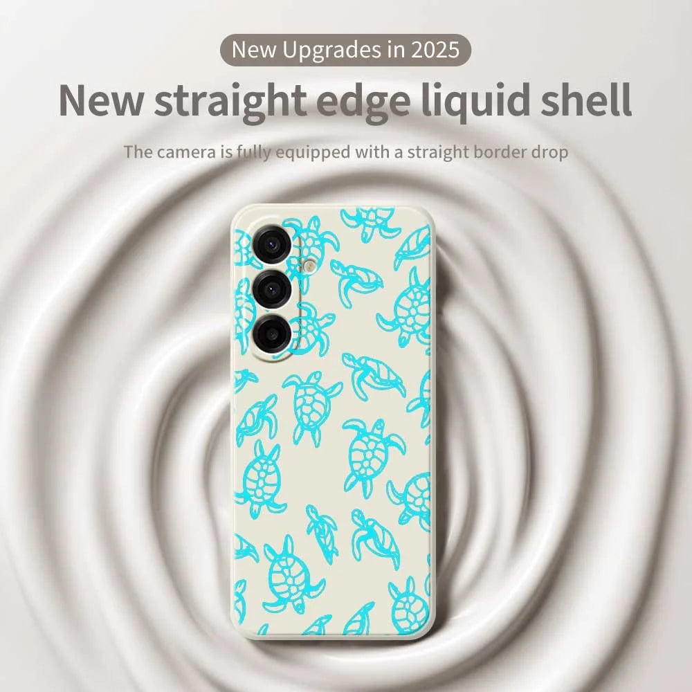 For Samsung Galaxy A18 5G / A18 4G / A17 5G / A17 4G Case Tortoise Pattern Printing Straight Edge TPU Phone Back Cover - Beige - 3