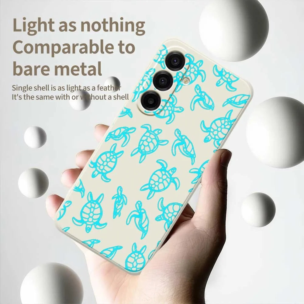 For Samsung Galaxy A18 5G / A18 4G / A17 5G / A17 4G Case Tortoise Pattern Printing Straight Edge TPU Phone Back Cover - Beige - 4